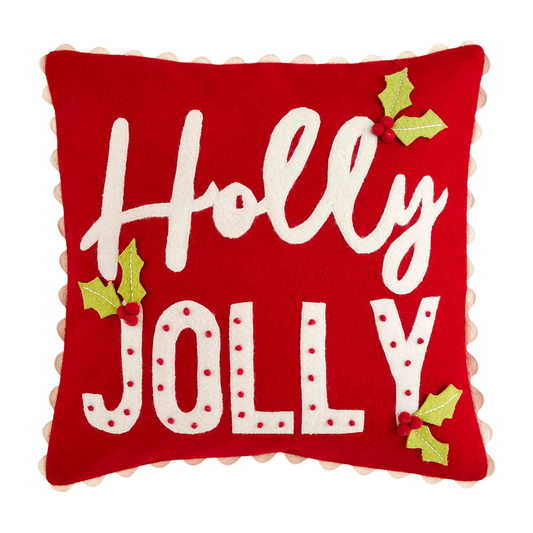 MudPie - Holly Jolly Pillow