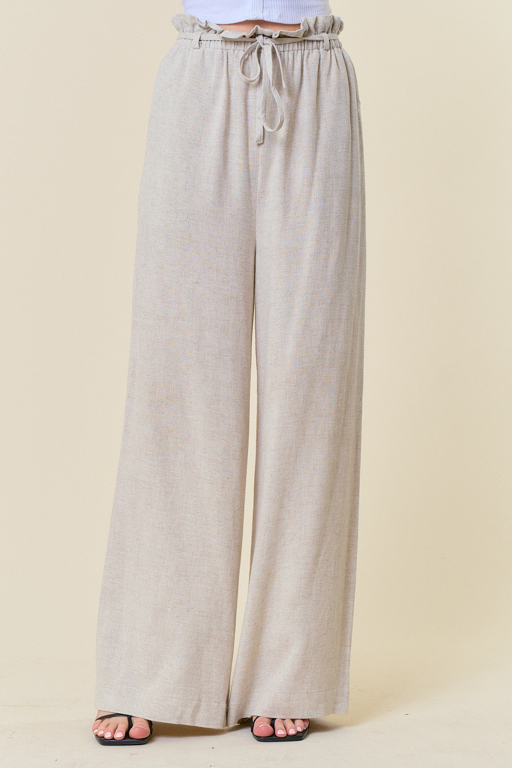 Paper Bag Wide Leg Pants