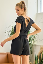 Black Scalloped romper