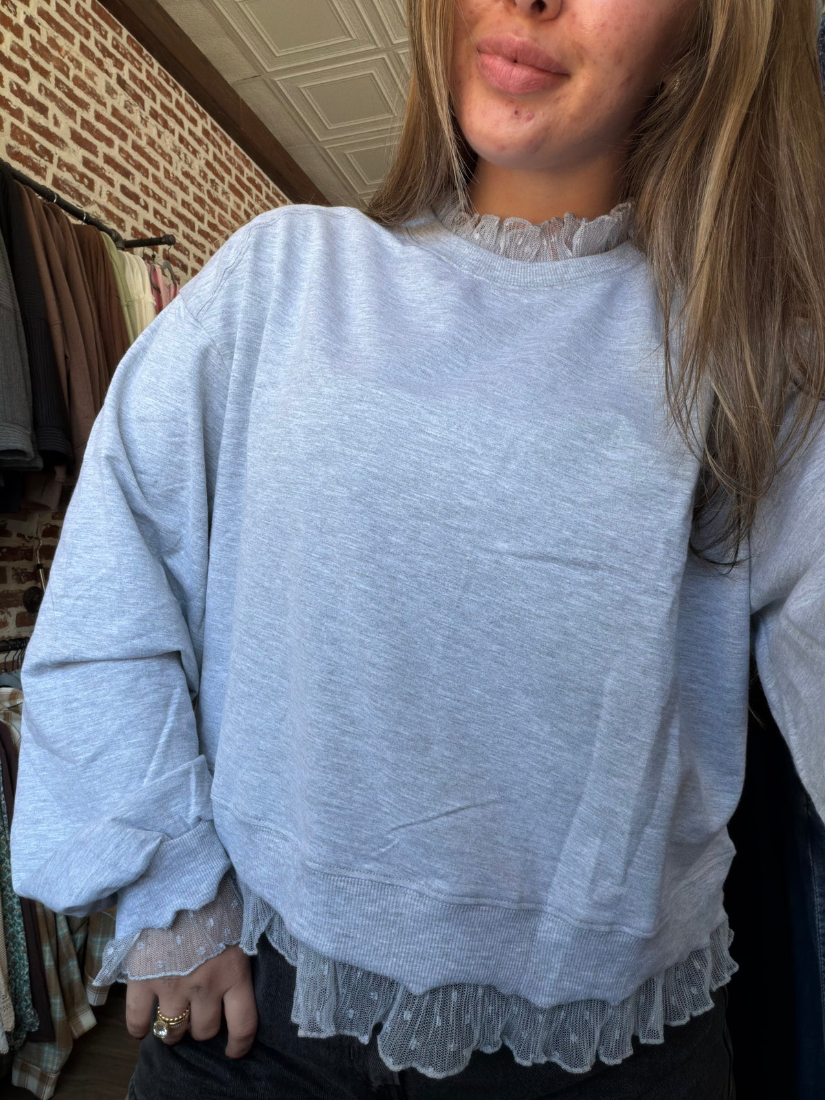 Lace Layered Sweatshirt