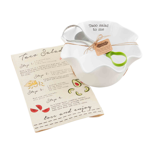 MudPie Taco Salad Bowl & Towel Set