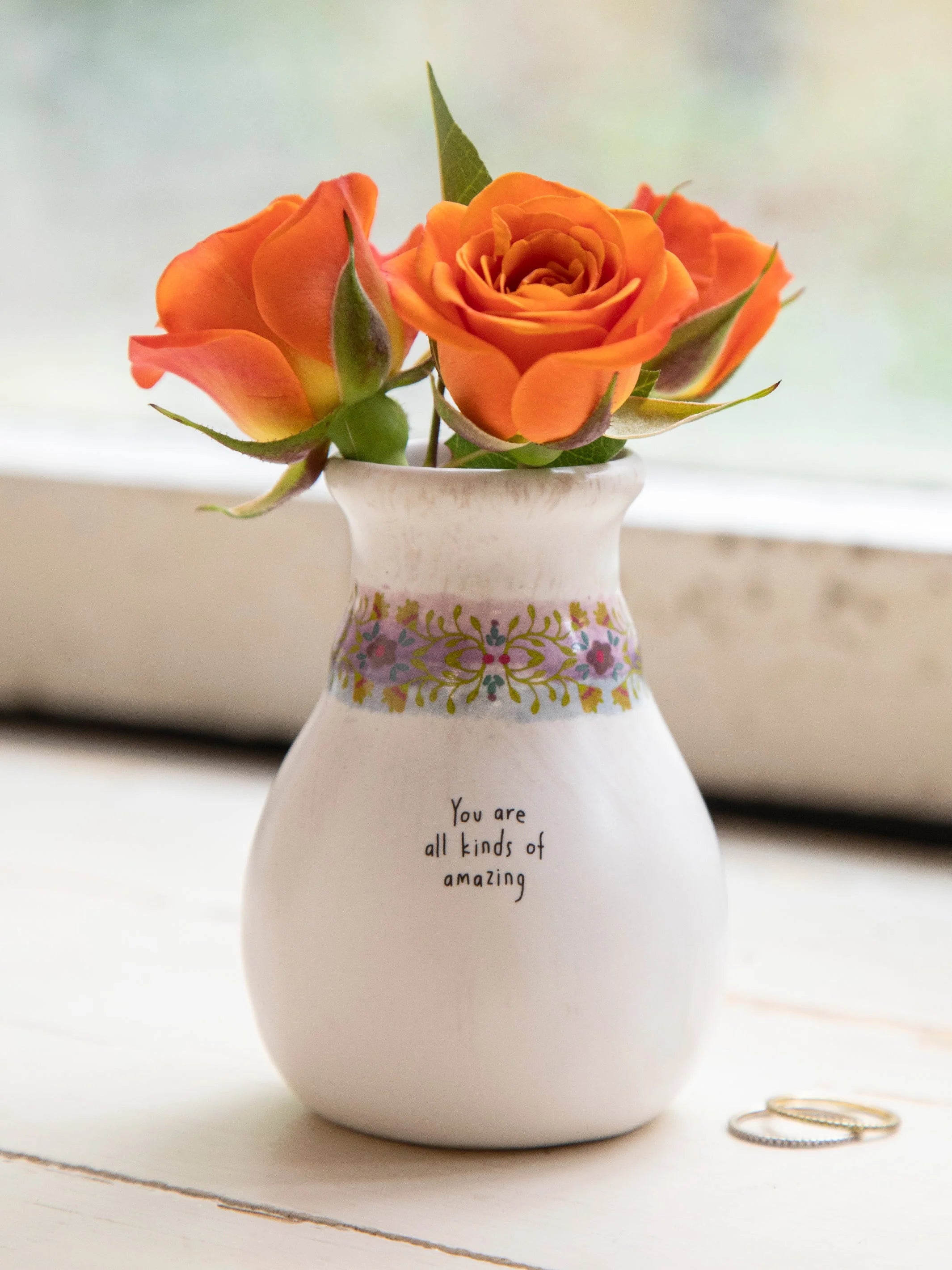 Natural Life Folk Friend Ceramic Bud Vase - Thumbnail 2