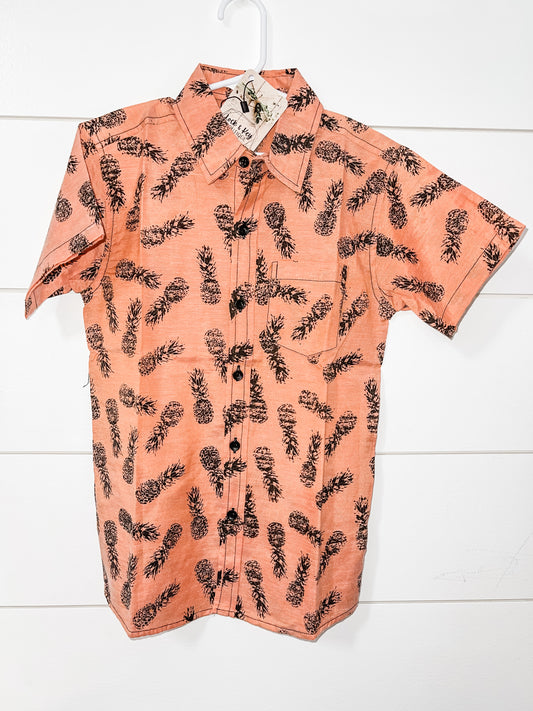 Boys Pineapple Button Down