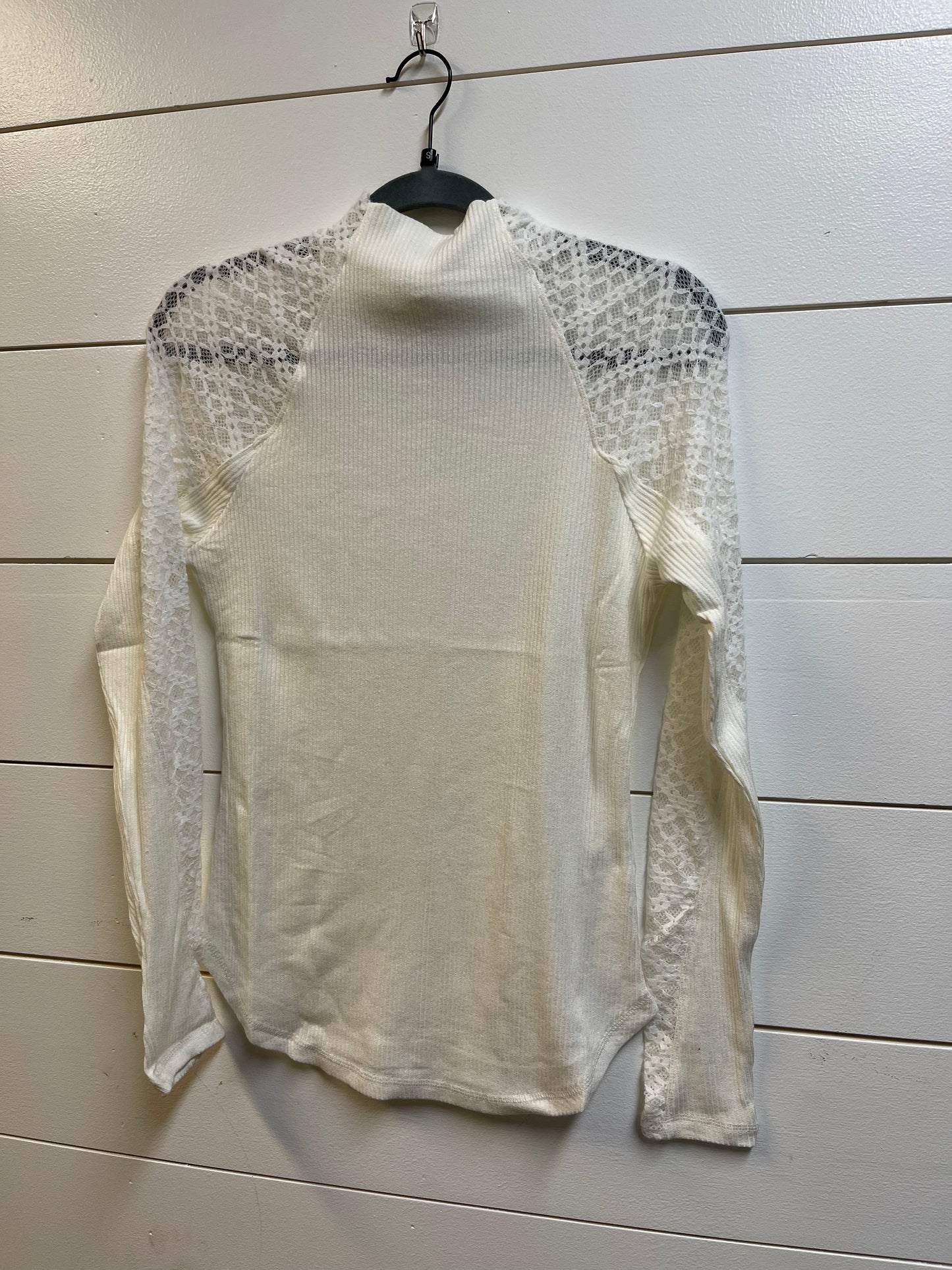 Mock Neck Top w/Lace Sleeve