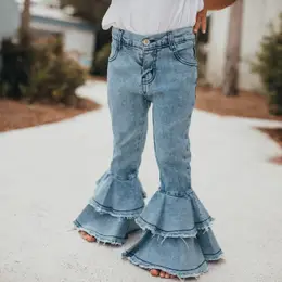 GIRLS Double Ruffle Jeans