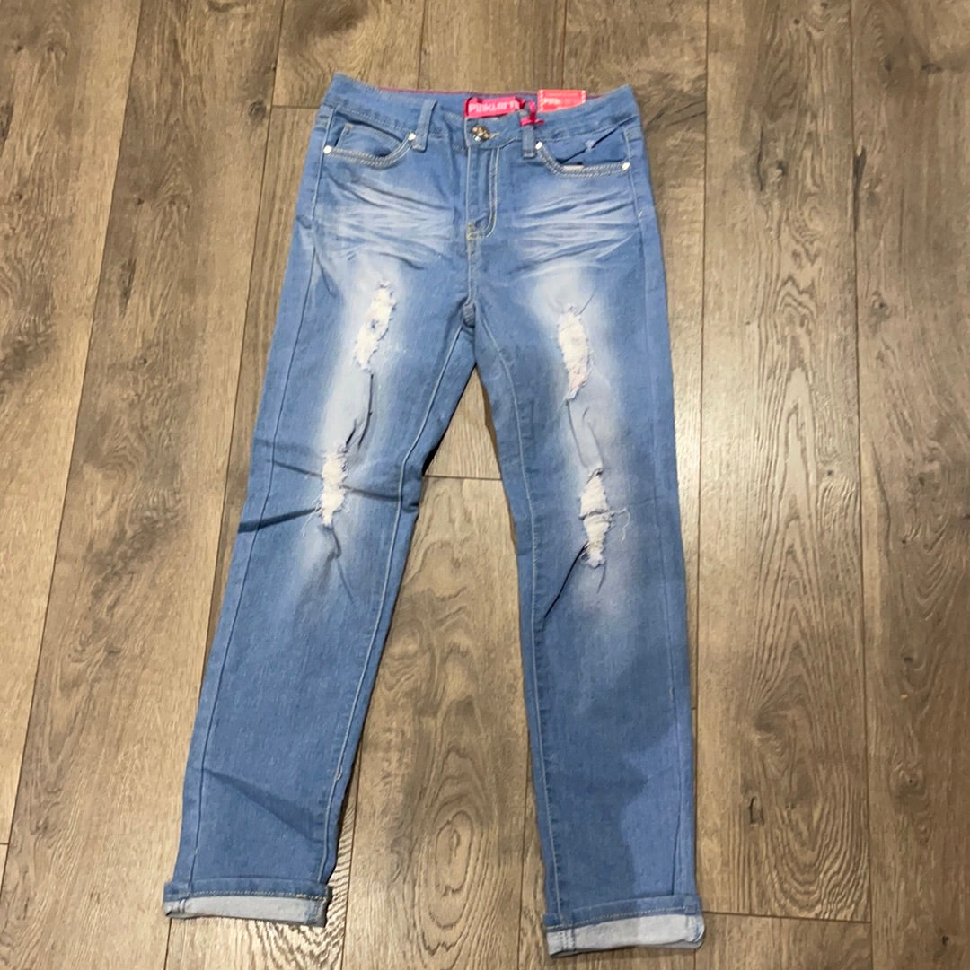 Girl's Jeans w/ Distressed Detail