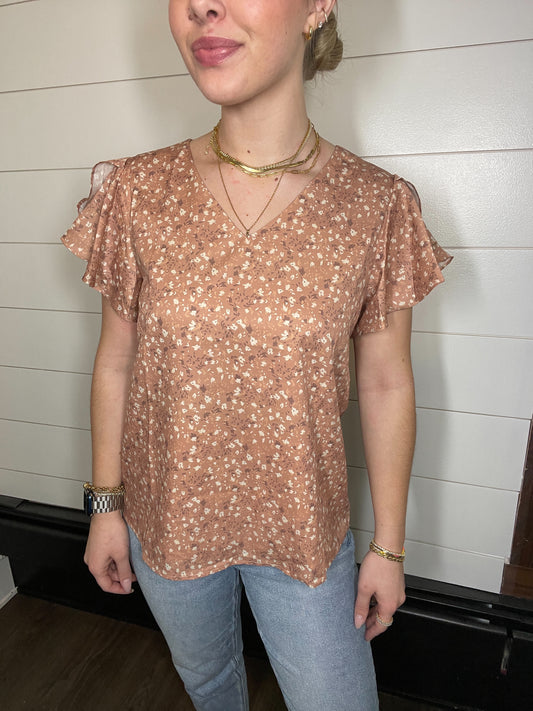 Floral Blouse with Tulip Sleeves