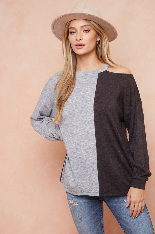 Color Block Cut out top