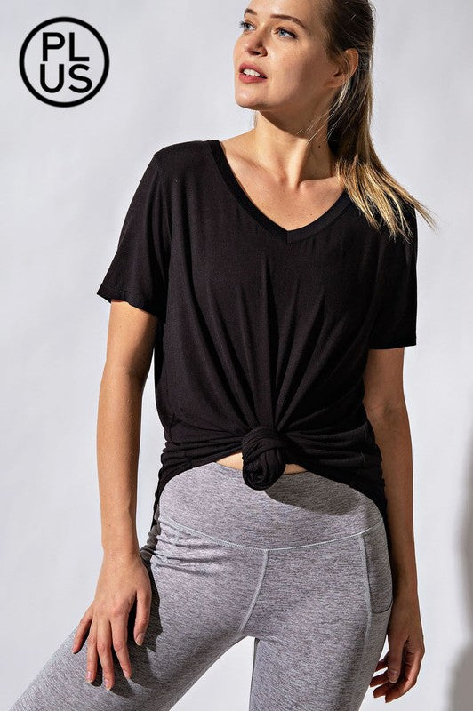 CURVY Basic V-Neck Short Sleeve