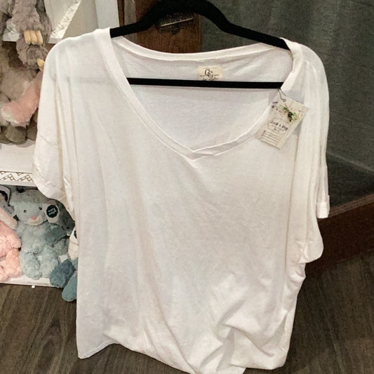Glitzy Girls Basic White V-Neck
