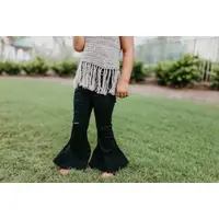 GIRLS Black Denim Flair Pants