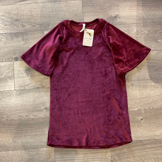 Solid long sleeve velvet dress