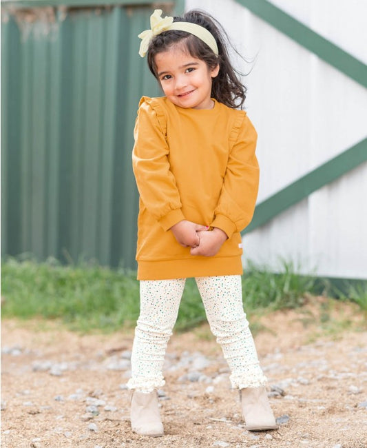 RuffleButts Honey Sweatshirt Tunic