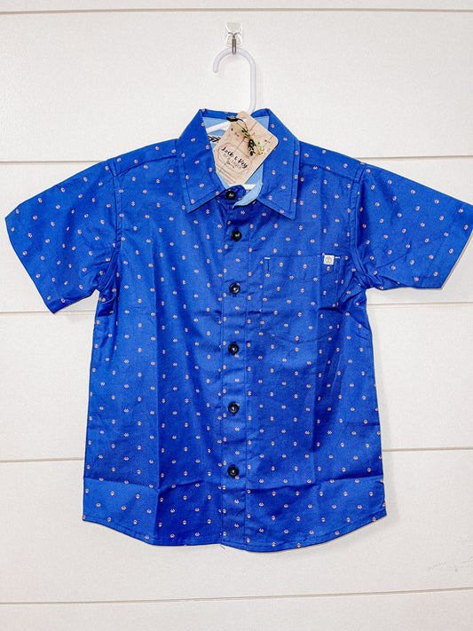 Boys Navy Button Down