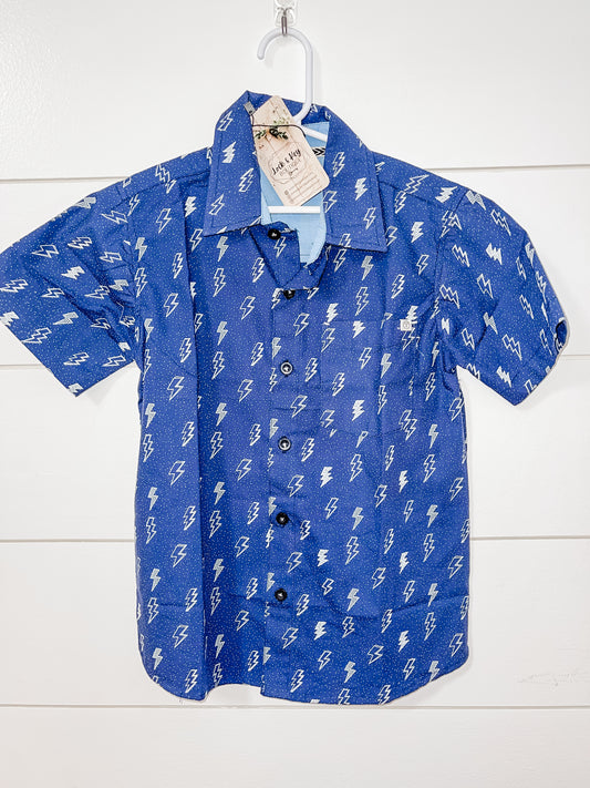 Boys Lightning Bolts Button Down
