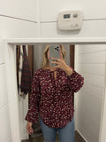 Floral String Tie Detail Top