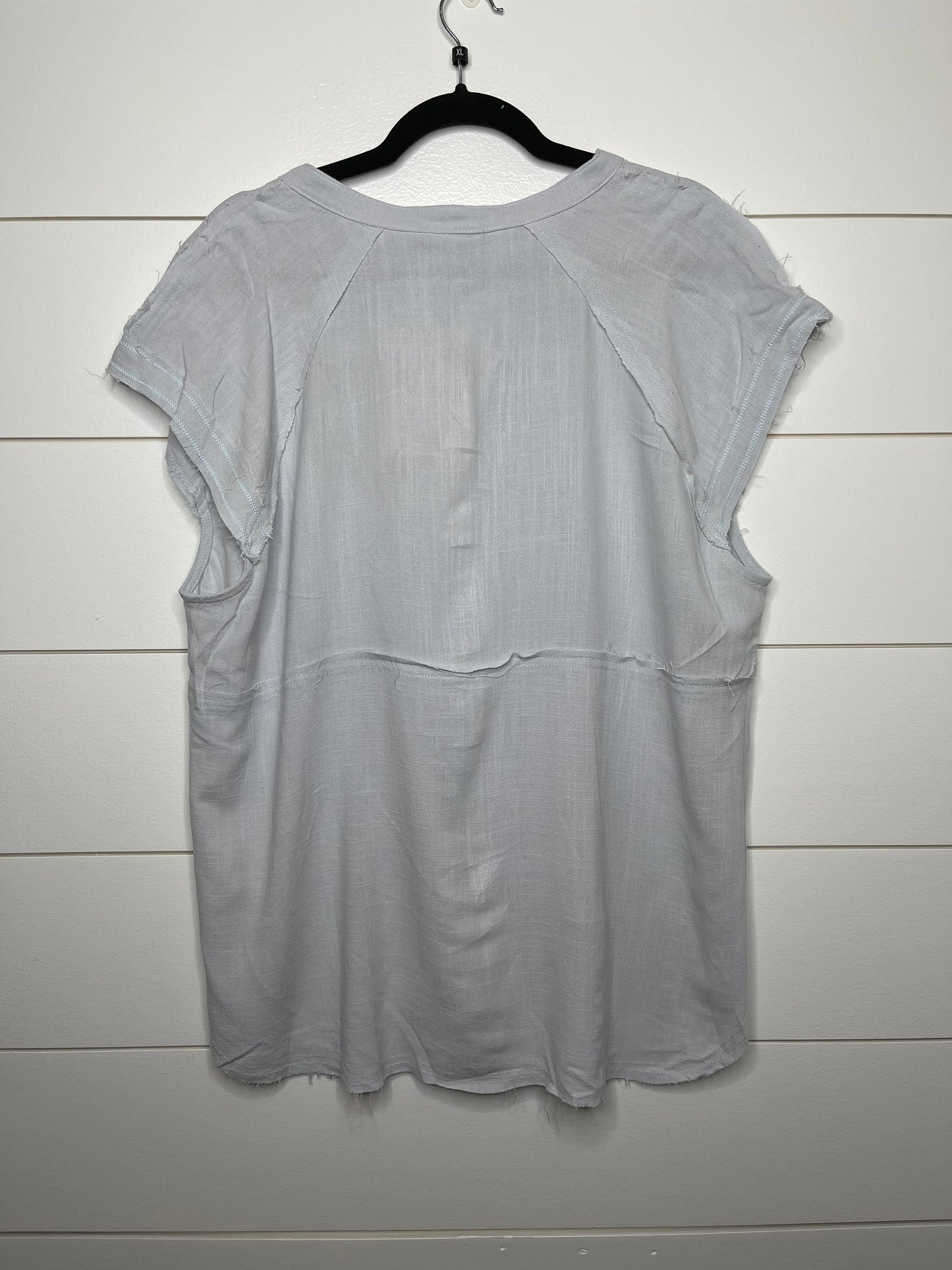 CURVY Double Gauze Blue Grey Top