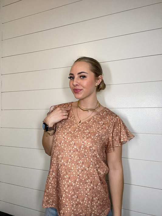 Floral Blouse with Tulip Sleeves