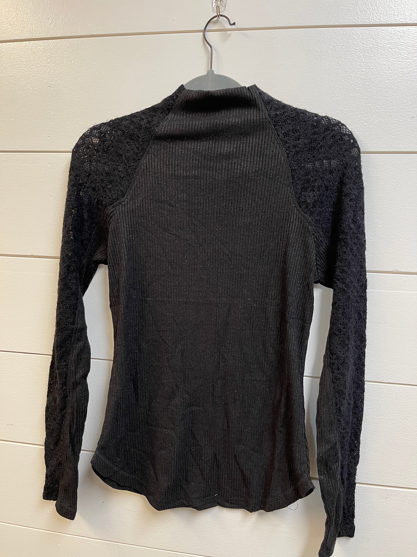 Mock Neck Top w/Lace Sleeve