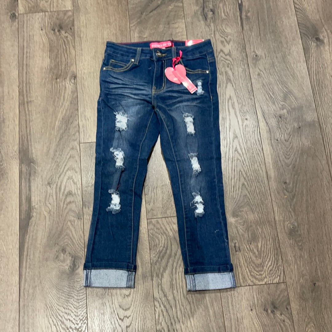 Girl's Jeans w/ Distressed Detail