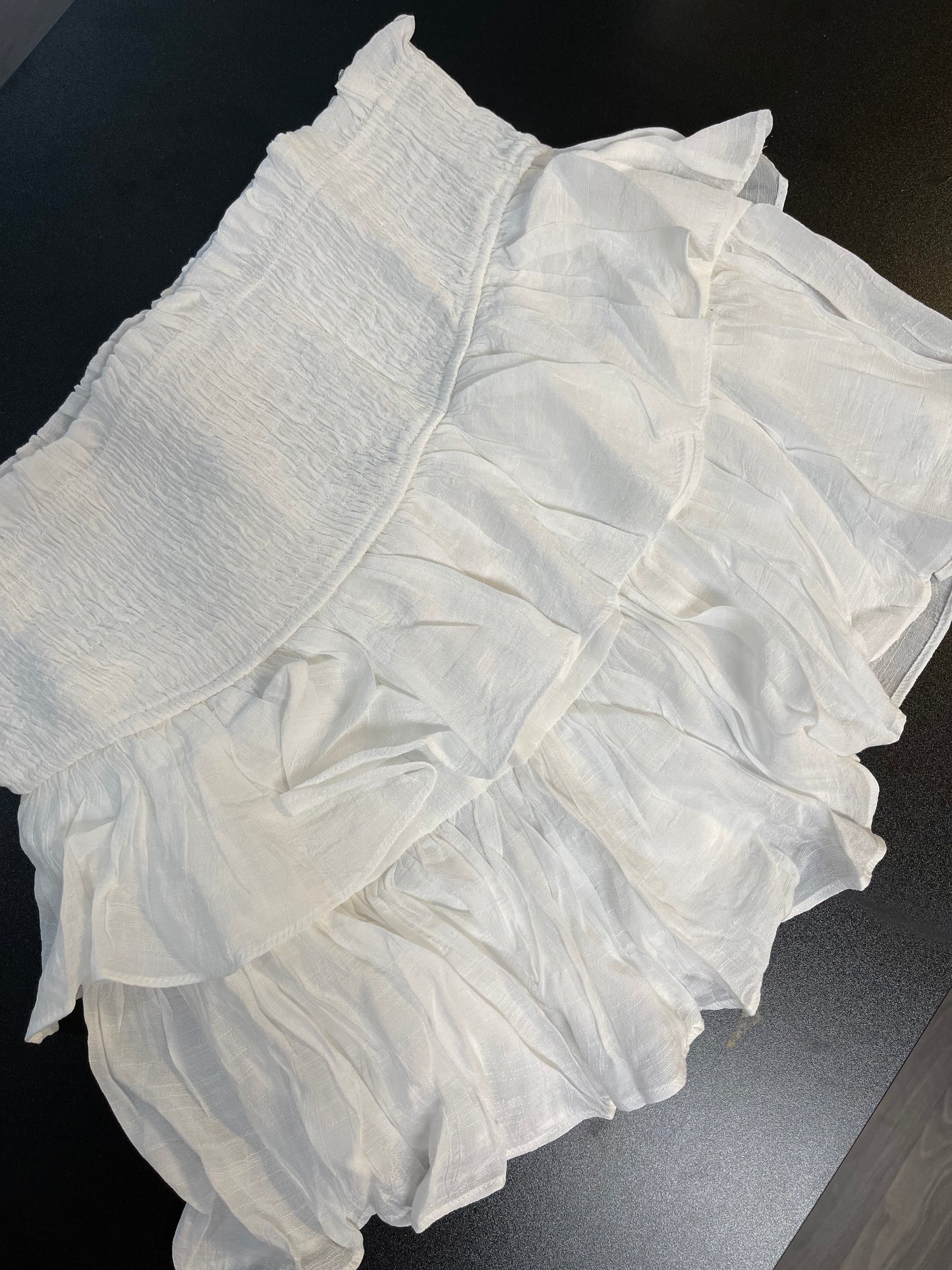 Ruffle Gauze Shorts - White